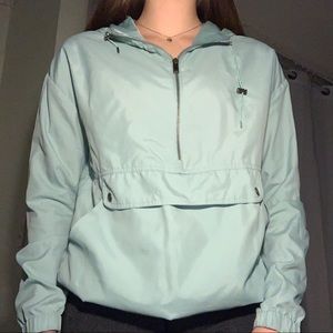 turquoise full tilt half zip windbreaker